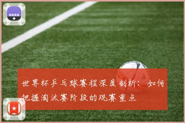 世界杯乒乓球赛程深度剖析：如何把握淘汰赛阶段的观赛重点